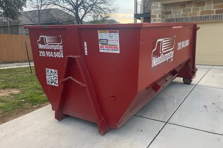 15 Yard Dumpster rental dumpster in San Antonio, Texas - 12ft x 8ft x 5ft - 15 YRD capacity - Starting at $429
