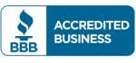 blue and white horizontal rectangle better business bureau accredited business badge