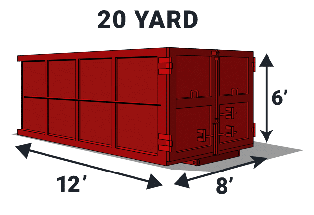 20-yard i need dumpster graphic showing the dimensions of the dumpster